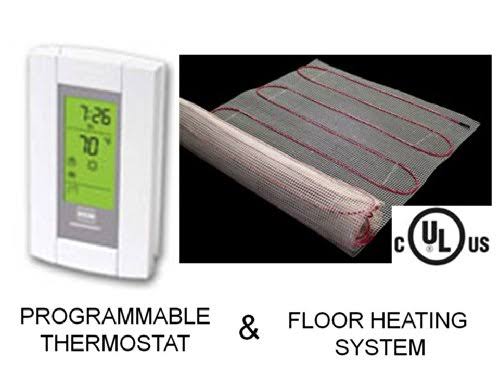 120 V Electric Radiant Floor Heating Mat with Programmable Thermostat W71720