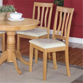 Antique Faux Leather Chair with Oak Finish - Pack of 2 P209077