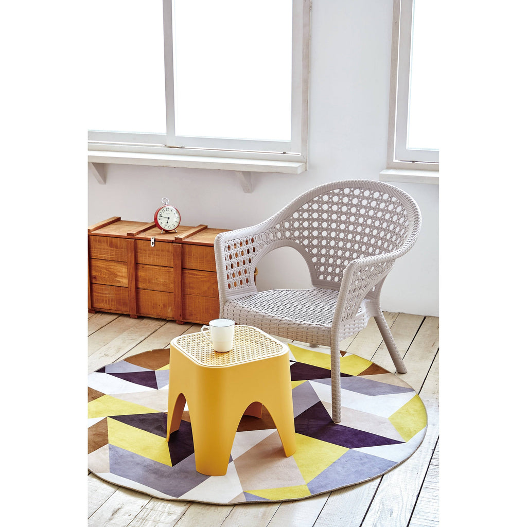 Grey Stackable Rattan Top Side Table Set of 2 O6286