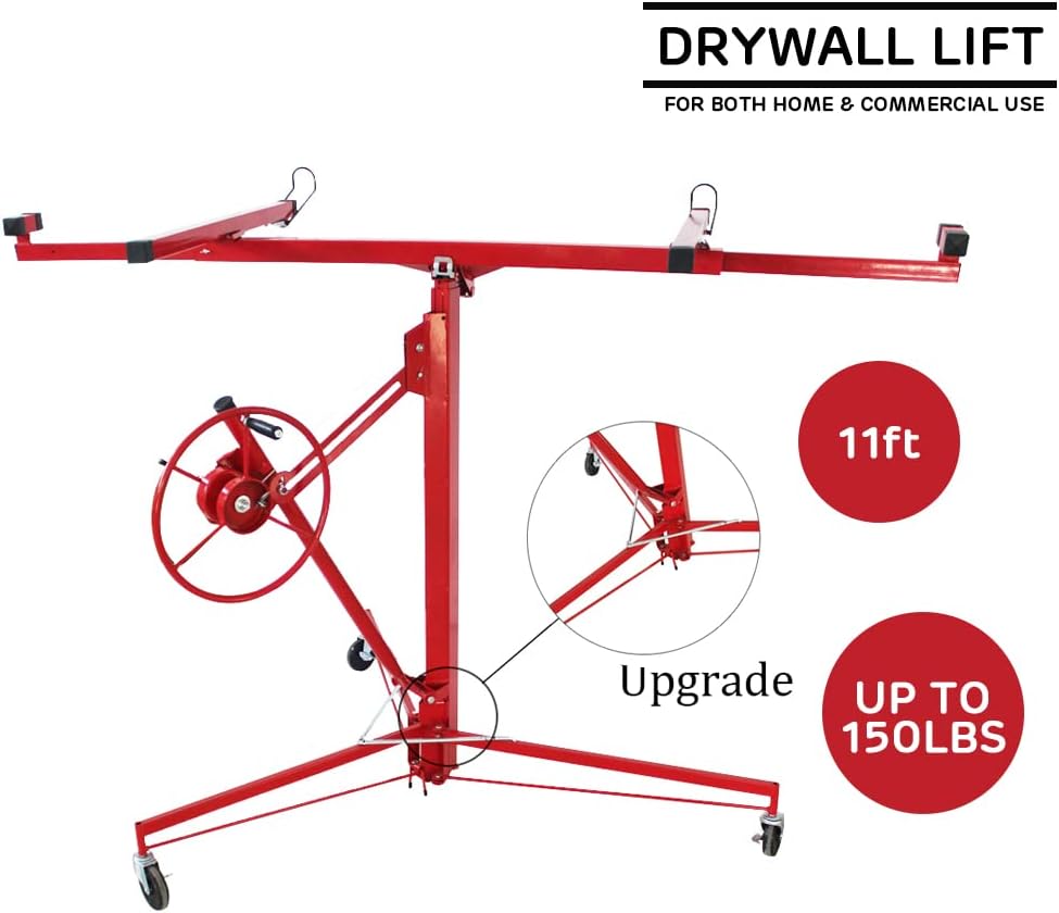 Drywall Lift Panel Hoist with Adjustable Telescopic Arm, 150 lbs E360