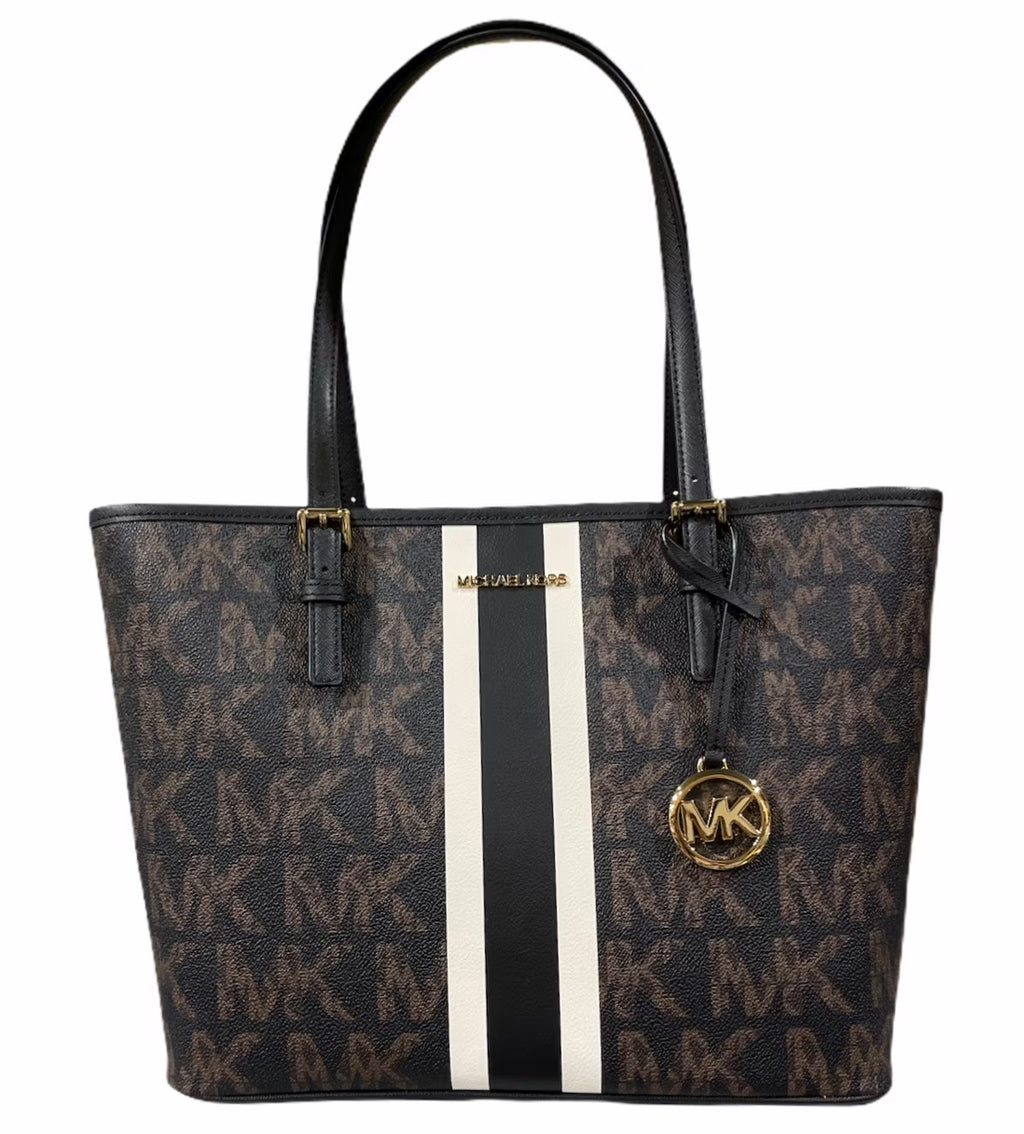 Black Brown Stripe Tote L827