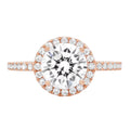 18k Rose Gold Halo Ring with Simulated Diamond R76585