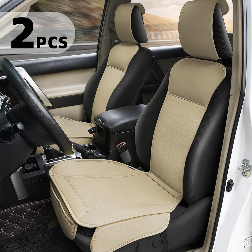 Beige Faux Leather Padded Car Seat Cover M629