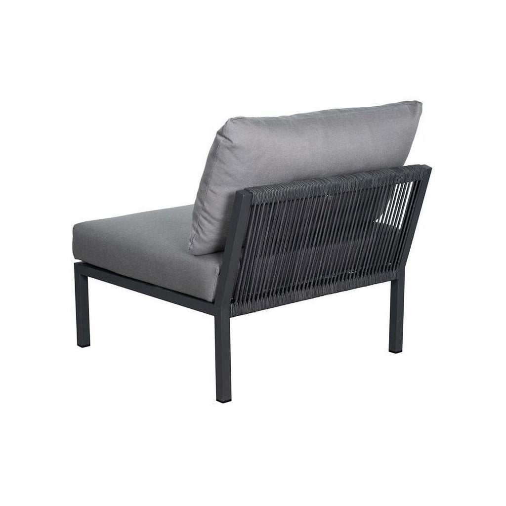 Modern Aluminum Sectional Armless Chair in Dark Gray and Pebble K331084