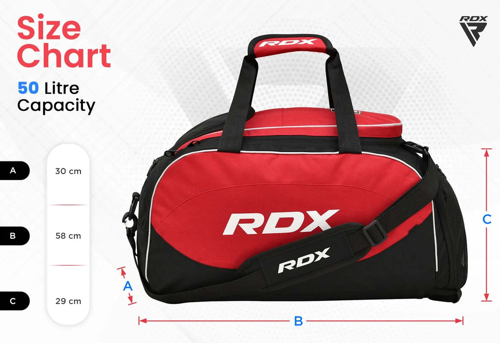 RDX Kit Bag Gym Duffle Sports Holdall Gear MMA Fitness Exercise Equipment Backpack Hiking Luggage Shoulder Sportswear Lightweight Rucksack Handles Running Zipper Travel Carry on Shoe Compartment Q304