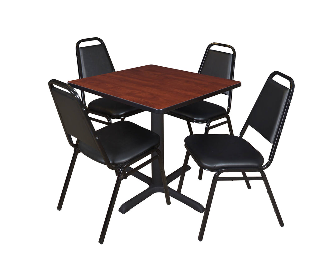 Square Breakroom Table with 4 Stack Chairs J2562