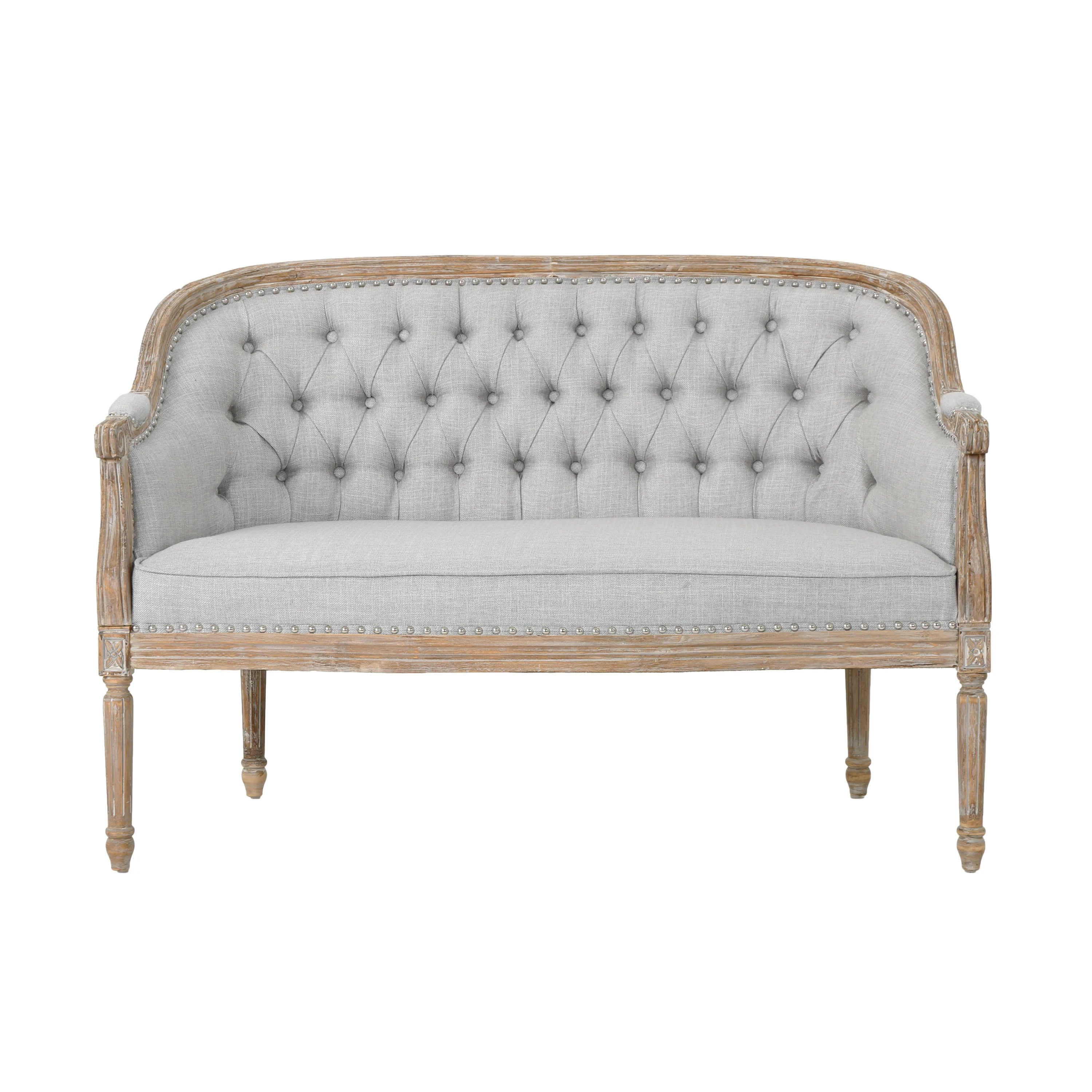 Light Gray Fabric Loveseat B167198