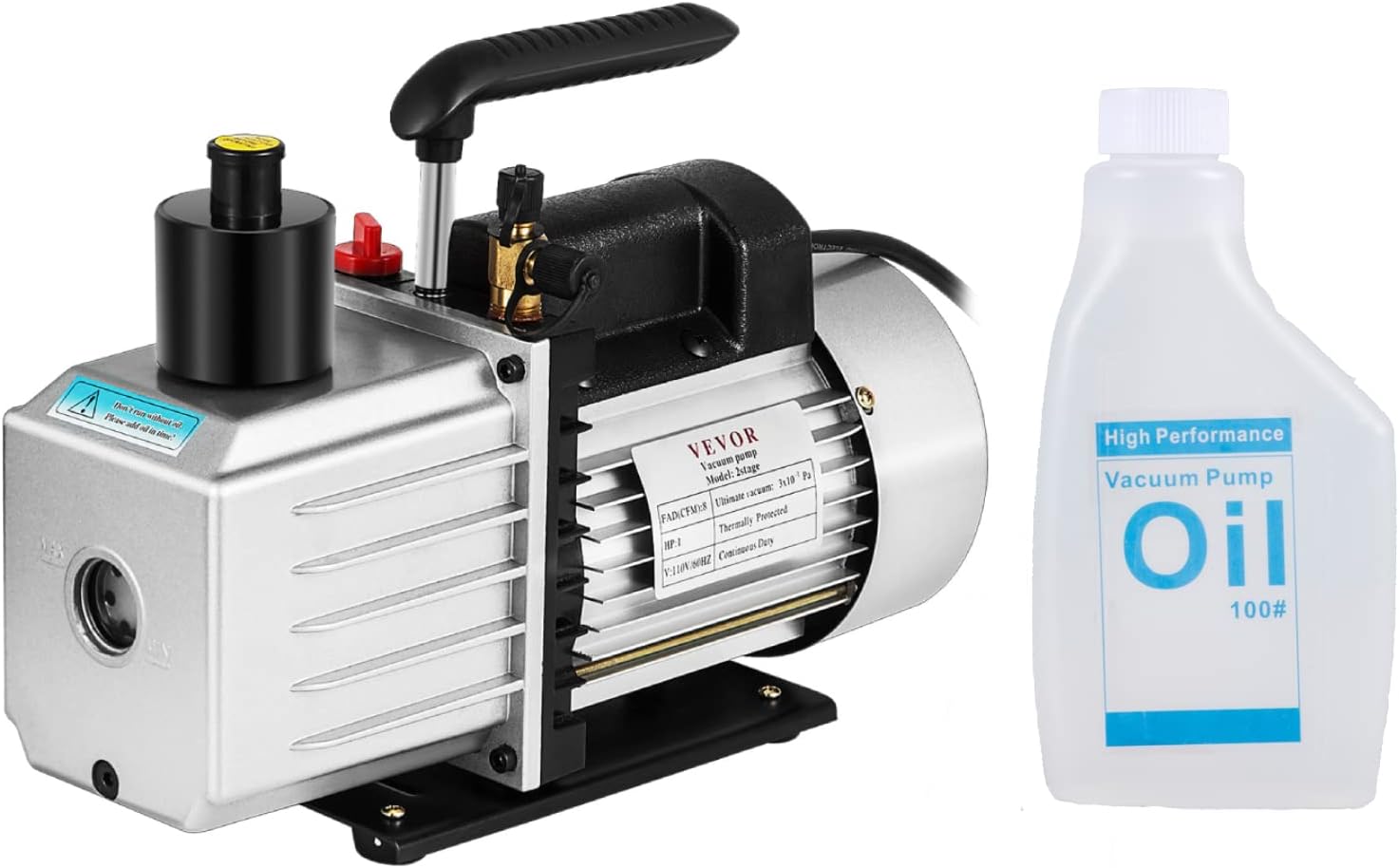 8CFM 1 HP Two Stage Air Conditioning Vacuum Pump 120V 0.3PA M6320