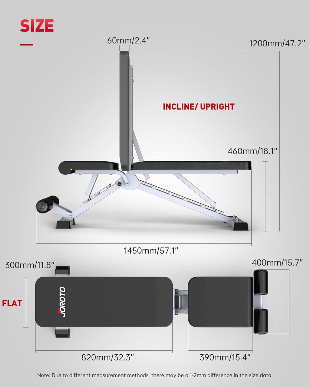 Adjustable Weight Bench 800 Pounds Capacity Strength Training Bench S369199
