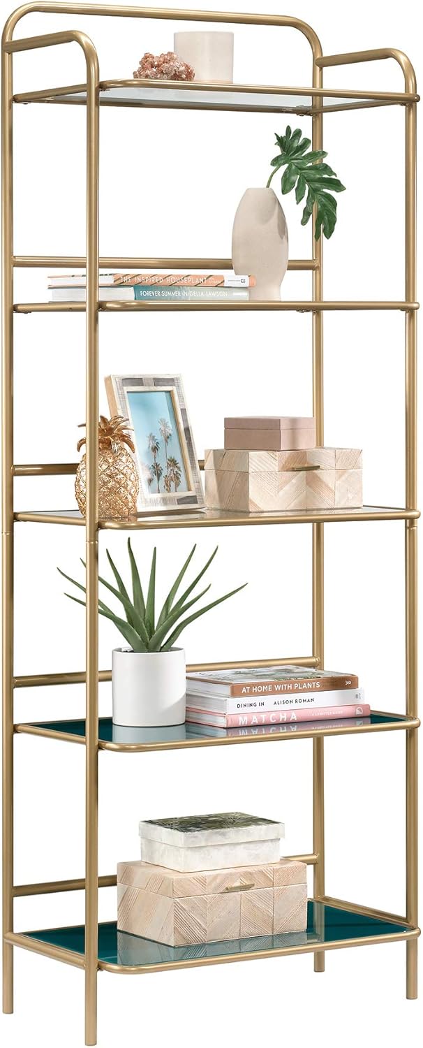 Satin Gold Finish Bookcase Y9216