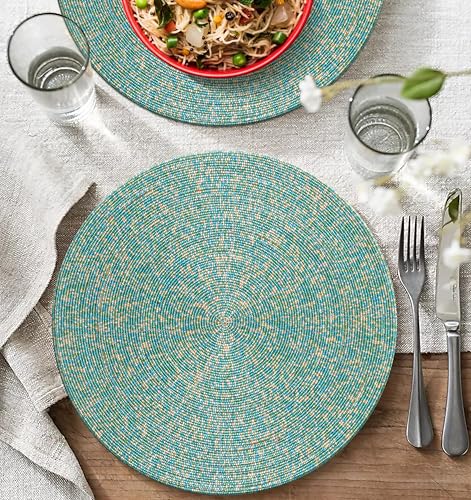 Gold White 13" Round Set of 4 Beaded Placemat G793076