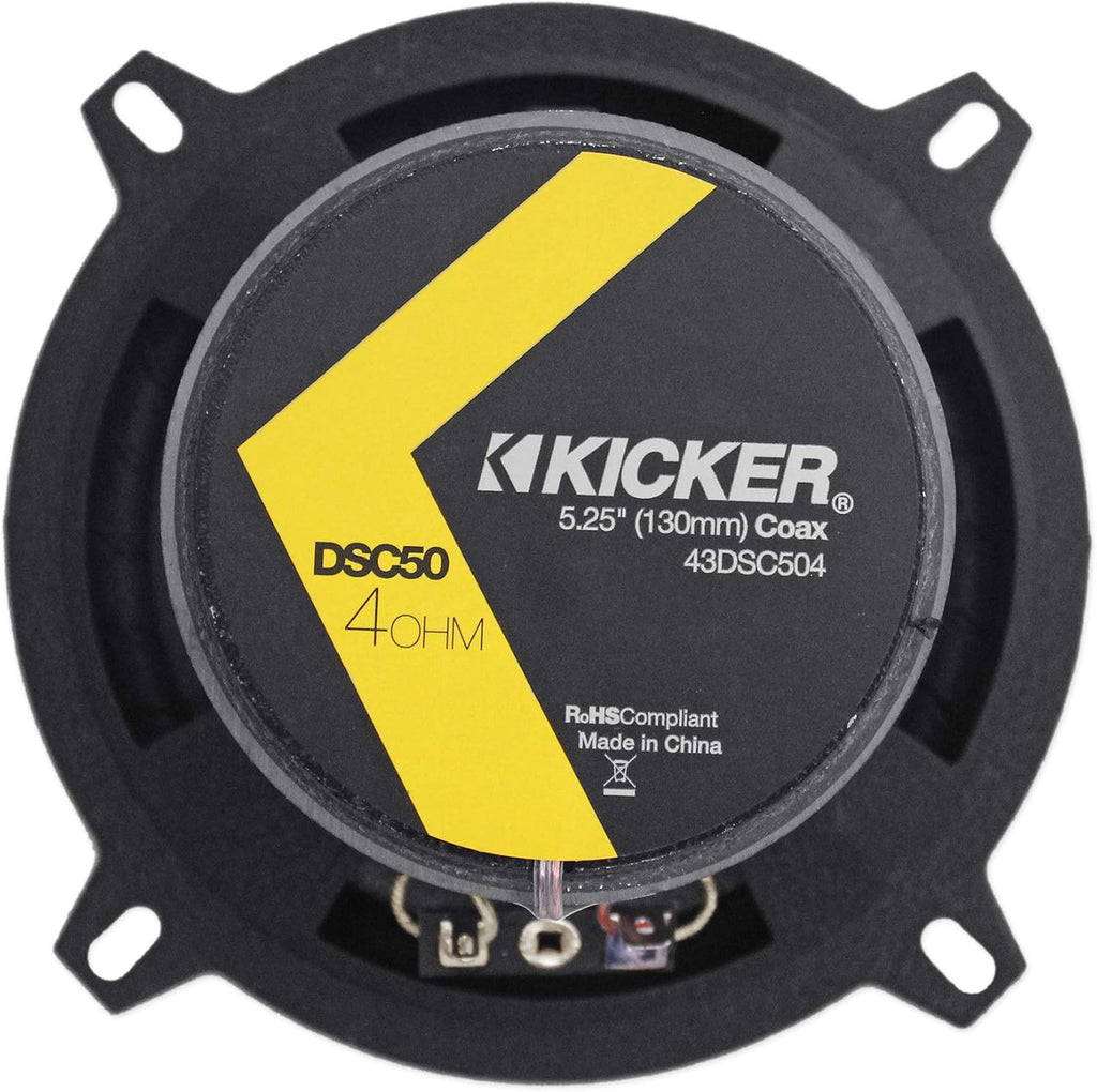 2 Kicker 43DSC504 D-Series 5.25 200W 2-Way 4-Ohm Car Audio Coaxial Speakers P483