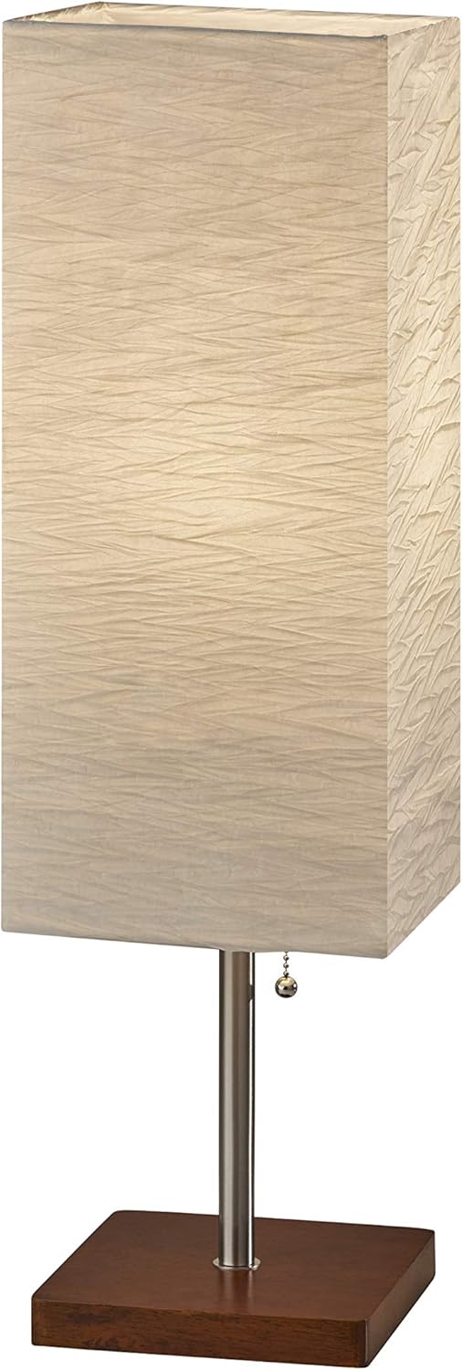 Table Lamp, 25 in., Natural Rubber Wood/Steel Accents O401