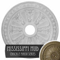 23 1/2x22OD x 3 7/8x22ID x 1x22P Ceiling Medallion, Hand-Painted Mississippi Mud Crackle E505725