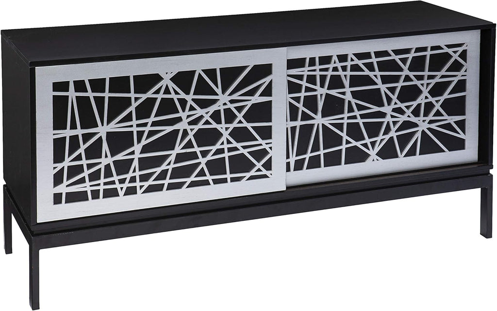 Black/Silver Media Cabinet W798005