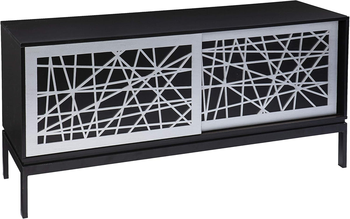 Black/Silver Media Cabinet W798005