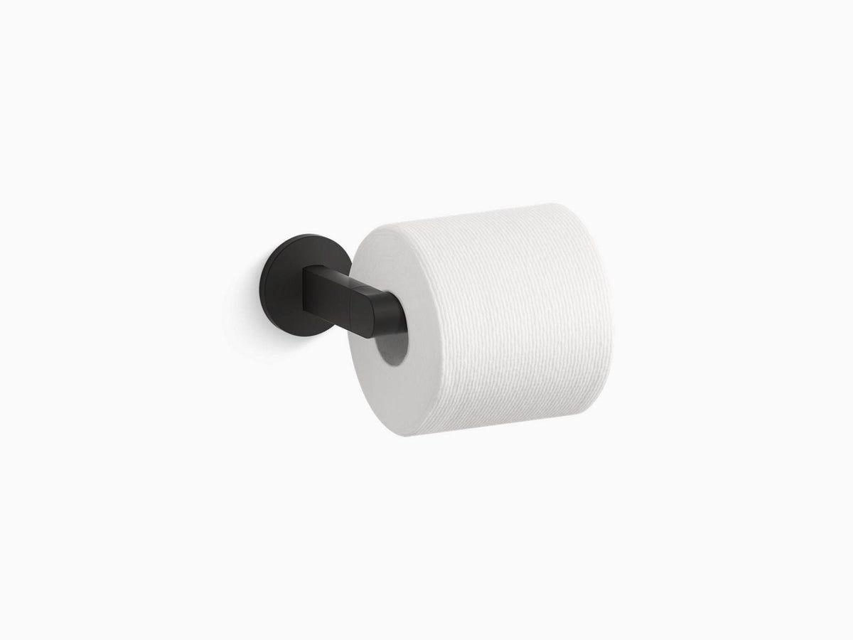 Matte Black Pivoting Toilet Paper Holder K8114