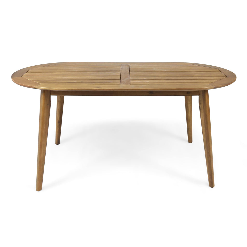 Teak Oval Acacia Wood Dining Table G60756