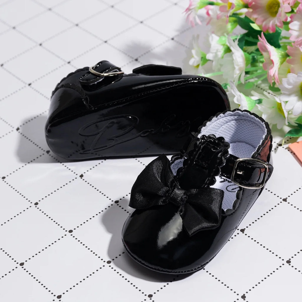 Baby Girls Mary Jane Bowknot Soft Sole PU Leather Princess Flats V6978