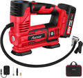Tire Inflator Portable Air Compressor, 20V Cordless Car Tire Pump with Rechargeable Li-ion Battery, 12V Car Power Adapter, Digital Pressure Gauge Pack of 2 D717