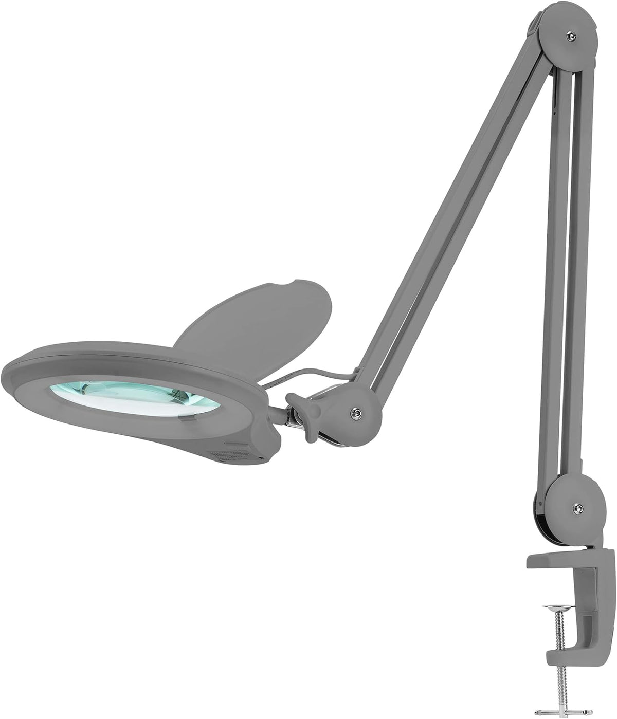White 5 Inches Diameter Lens LED Magnifying Lamp with Clamp H8775