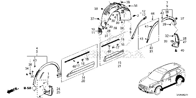 Wheel Opening Molding Arch Protector Right U2566