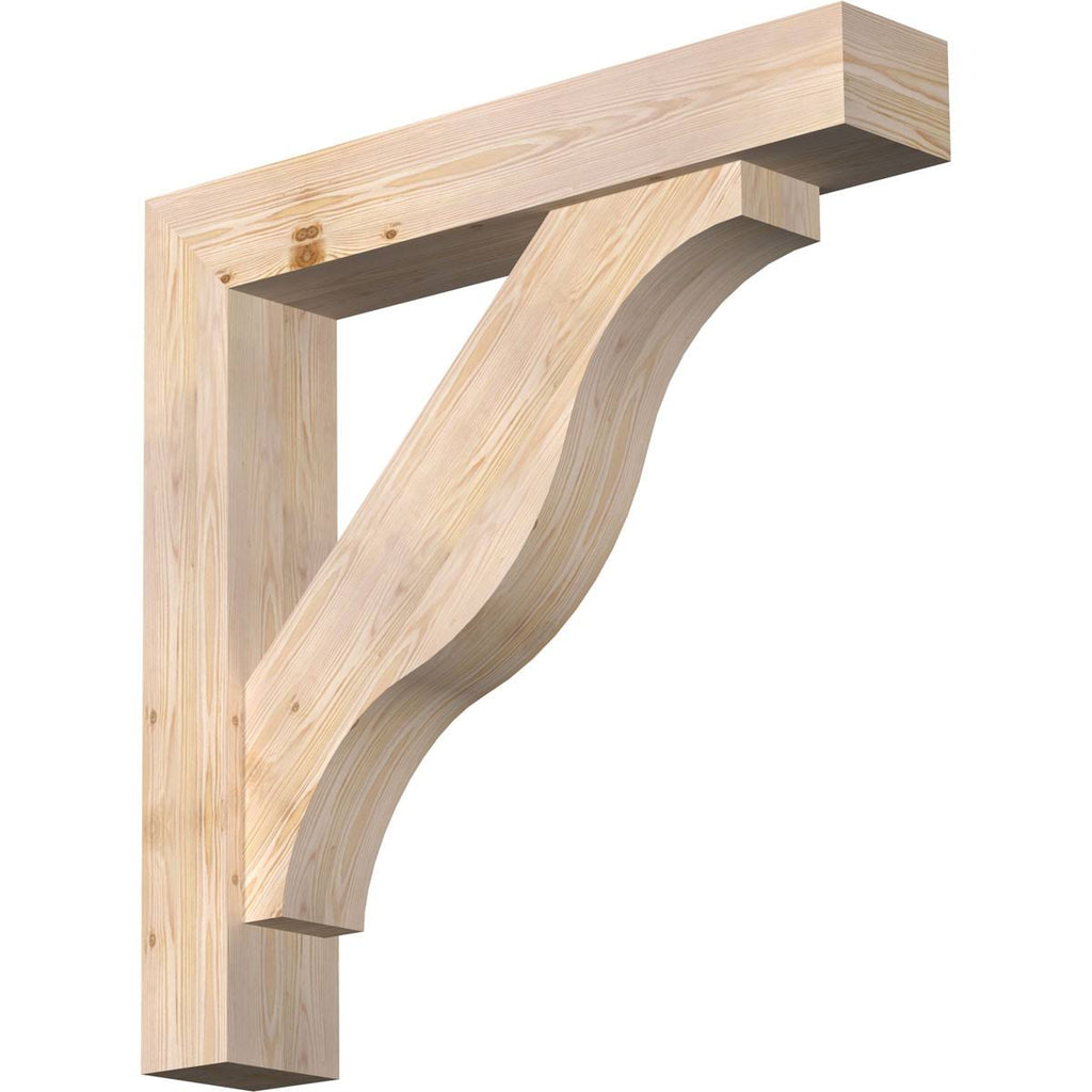 Douglas Fir Smooth Bracket with Offset Brace O9311