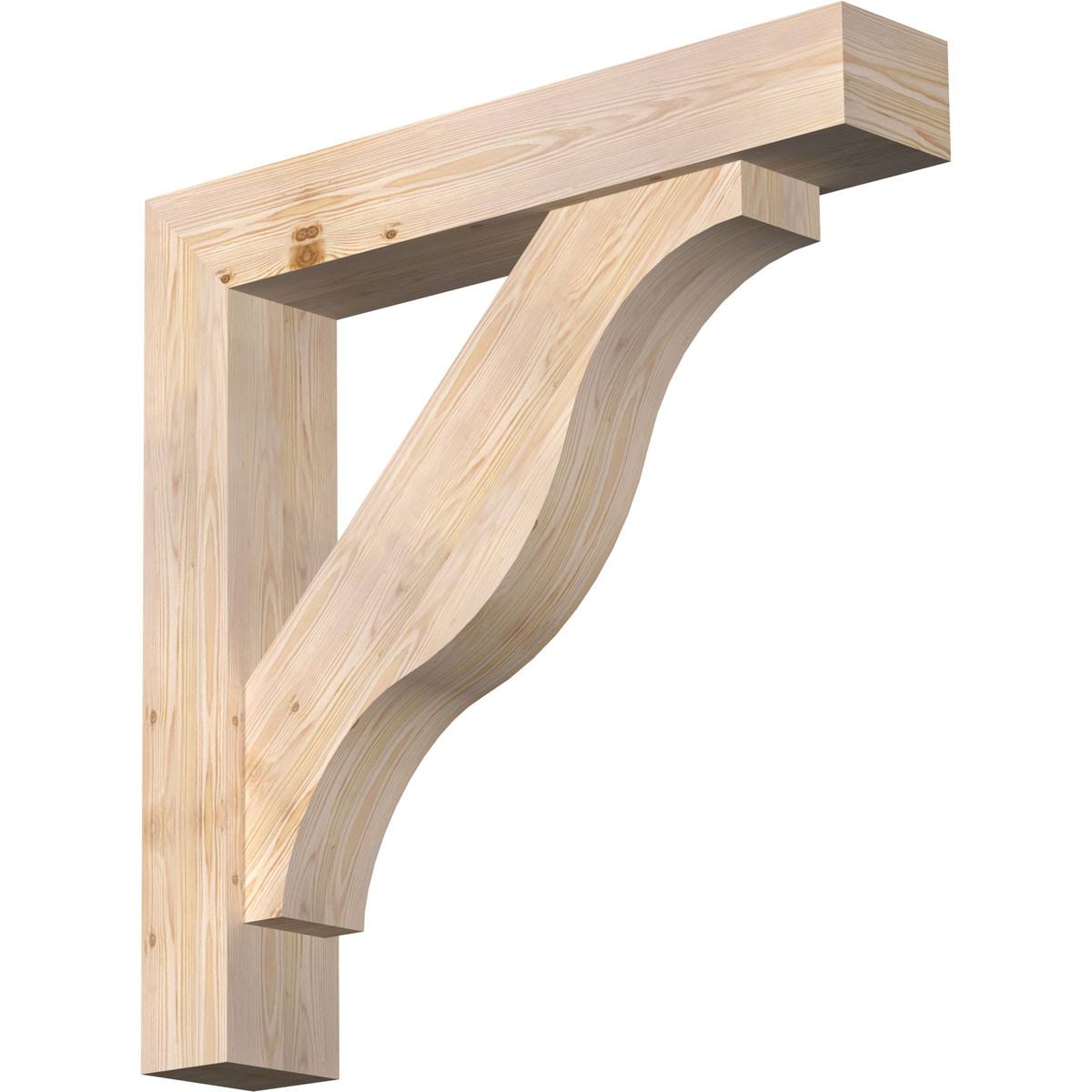 Douglas Fir Smooth Bracket with Offset Brace O9311
