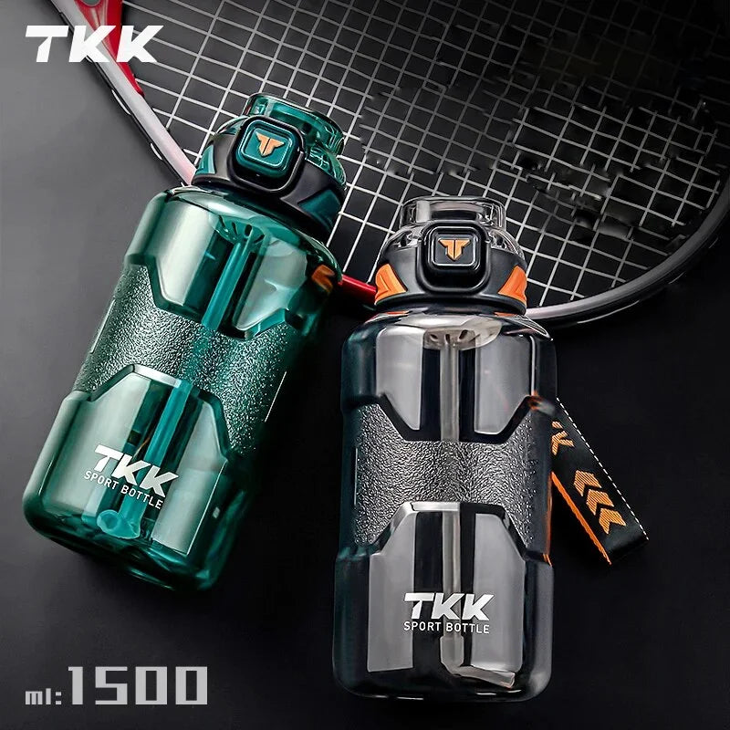 1500ml Tritan Black Sports Water Bottle with Tea Strainer S62954