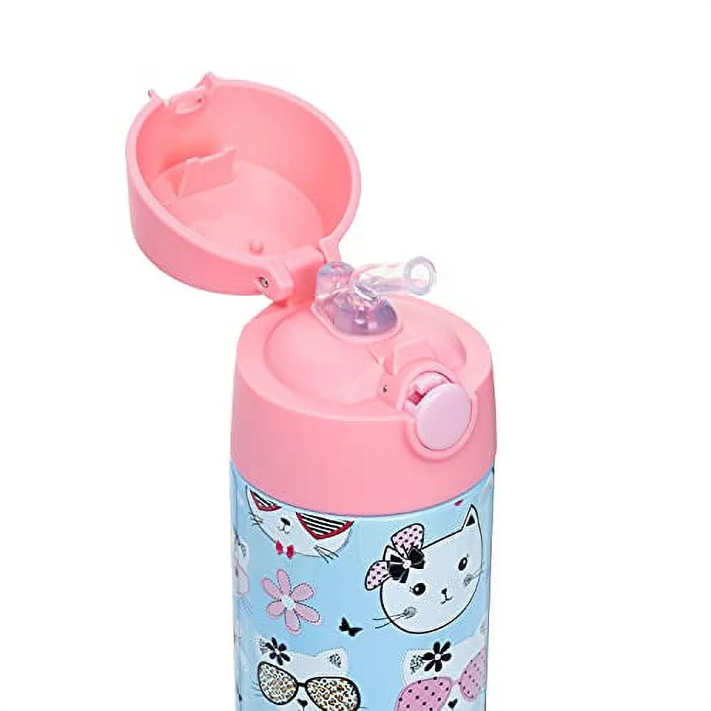 12oz Insulated Stainless Steel Kids Water Bottle with Straw X9360