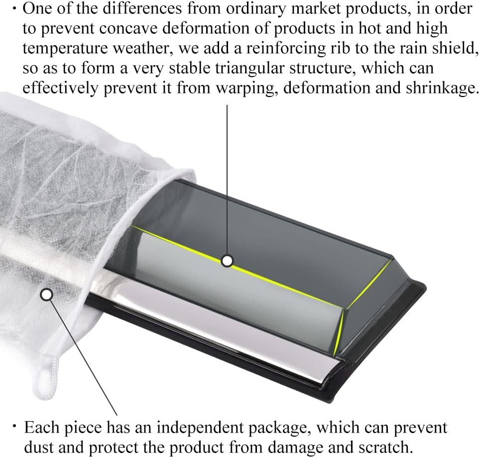 Tape on Rain Guard Vent Visor Window Deflector Pack of 2 W328882