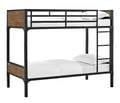 Rustic Metal and Wood Bunk Bed, Twin over Twin X897338