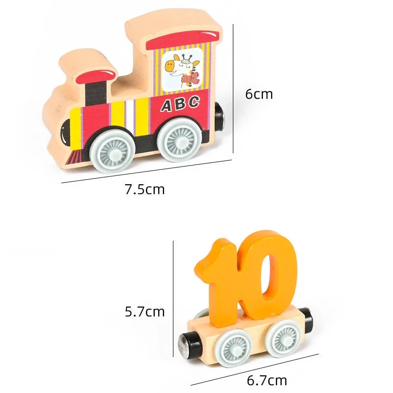 Wooden Magnetic Train Building Blocks Puzzle Toys D425