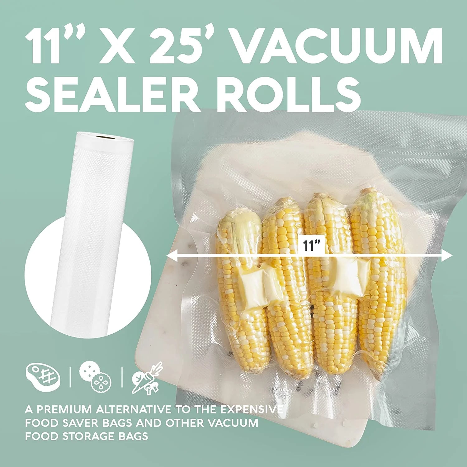 4 Pack 11"x25' BPA Free Vacuum Sealer Bags Z6429