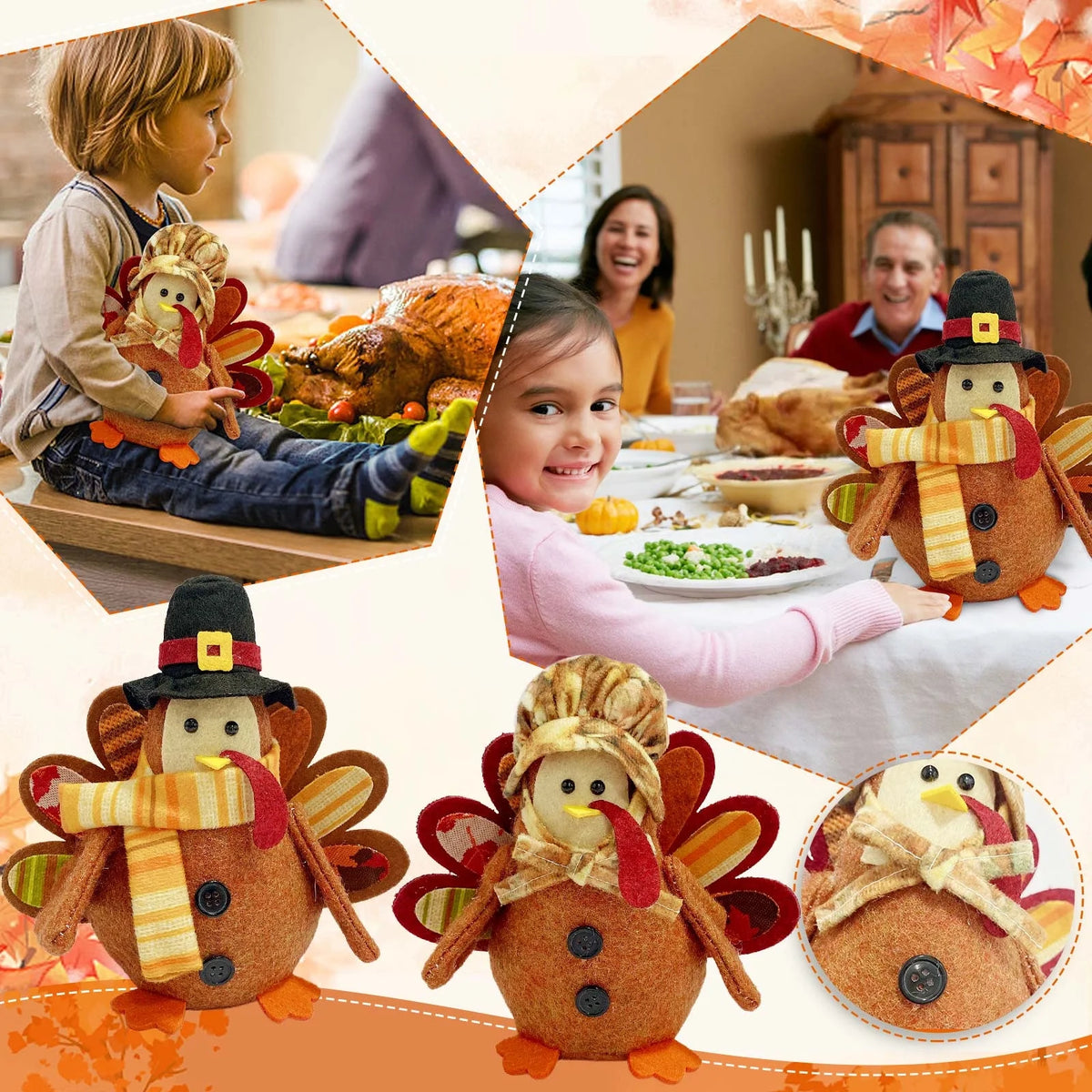 Maple Turkey Sunflower Thanksgiving Decoration Y3698