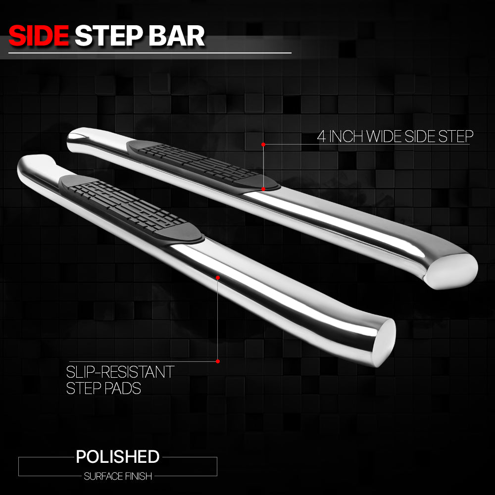 Chrome 4" Oval Curved Side Step Nerf Bar U690