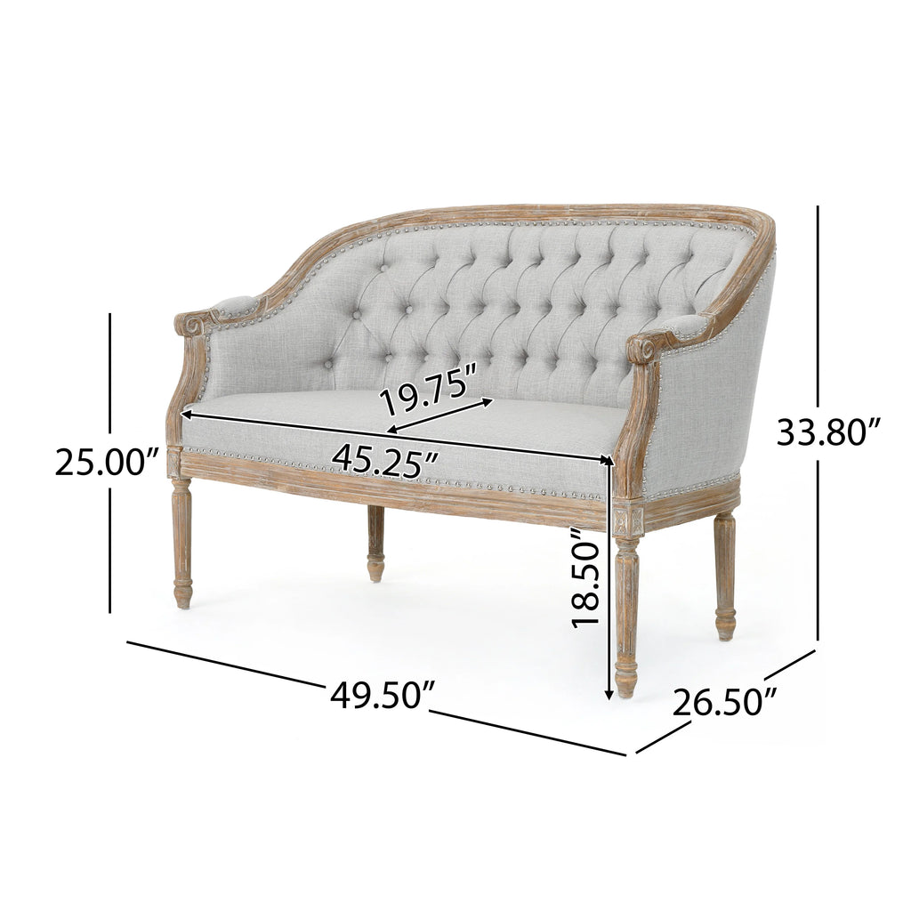 Light Gray Fabric Loveseat B167198