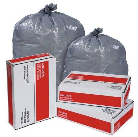Gray 60 Gal Trash Bags, 100 Pk R4928