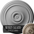 21 inch x 1 1/4 inch Ceiling Medallion Hand-Painted Warm Silver Y598