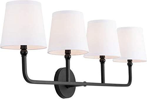White Fabric Bath Vanity Wall Mount, 3-Light, Polished Nickel X791