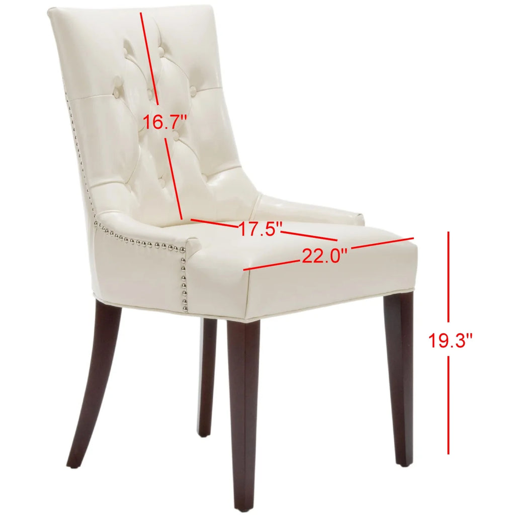 Tufted Chair Nickel Nail Head Cream L3135
