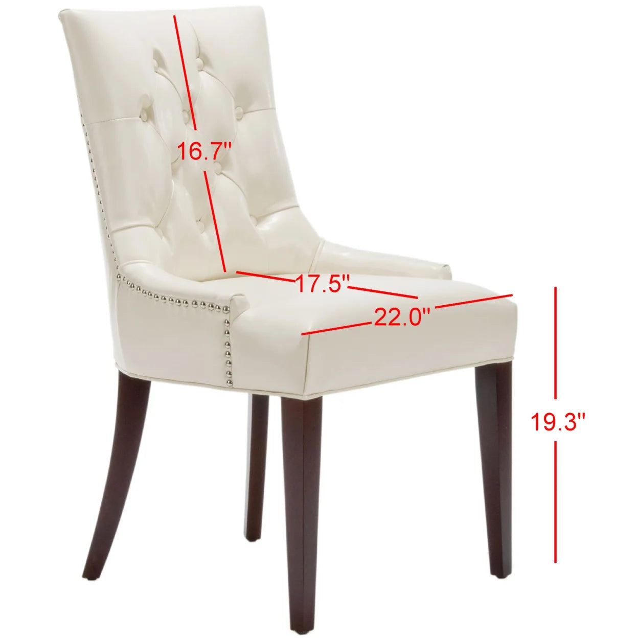 Tufted Chair Nickel Nail Head Cream L3135