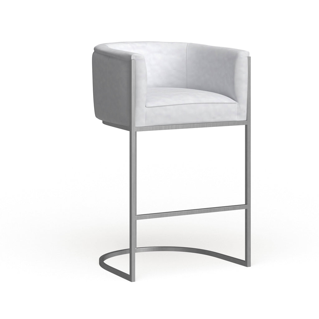 White Leather Bar Stool V551309