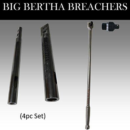 Breachers 1/2x22 I.D. & 1x22 I.D. & Breaker Bar with Ratcheting Adapter (4pc Set) Wrench Extender C439528