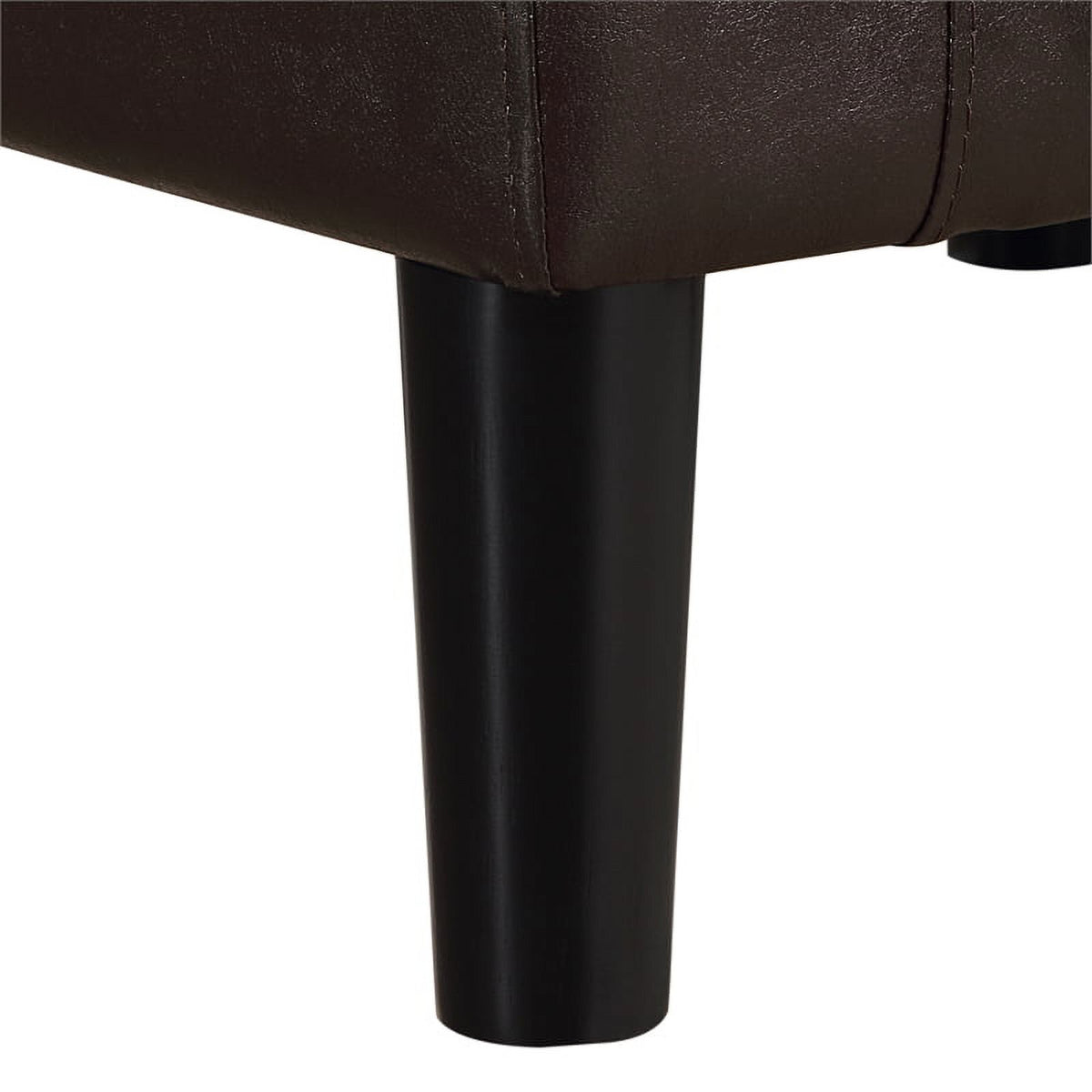 Espresso Faux Leather Fabric Accent Chair with Ottoman D7718