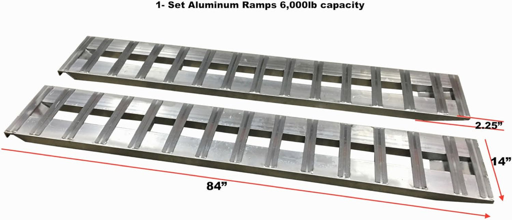 Aluminum Trailer Ramps 1 Pair 6000lb Capacity 14 Wide x 84 Long E3810