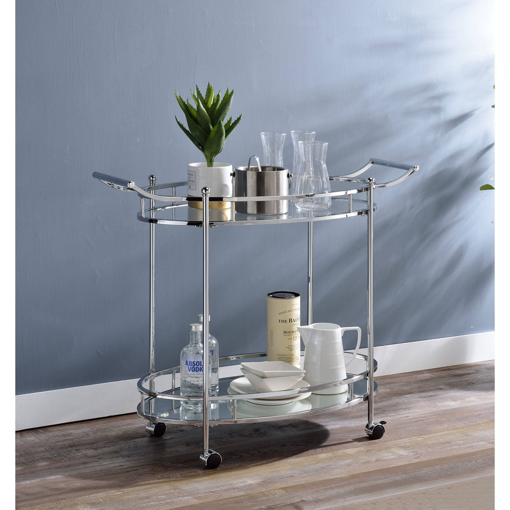Clear Glass Serving Cart J472