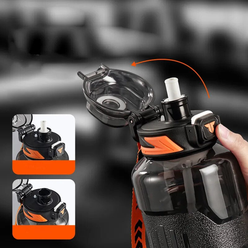 1500ml Tritan Black Sports Water Bottle with Tea Strainer S62954