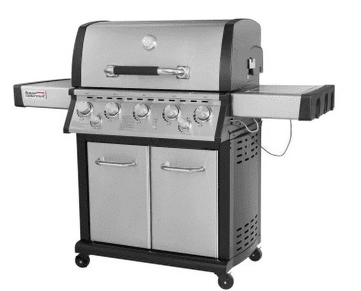 5-Burner Gas Grill with Infrared Rear Burner, Side Burner, Stainless Steel Q668