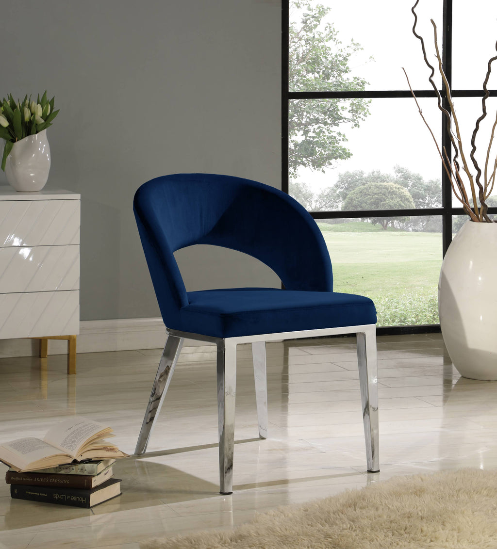 Navy Velvet Dining Chair B9776